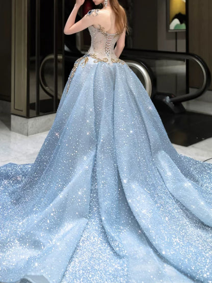 Modest Mermaid Scoop Neck Sequins With Beaded Prom Dresses Inspiration Long Party Night Evening Dress 19th Birthday Outfits AB2272