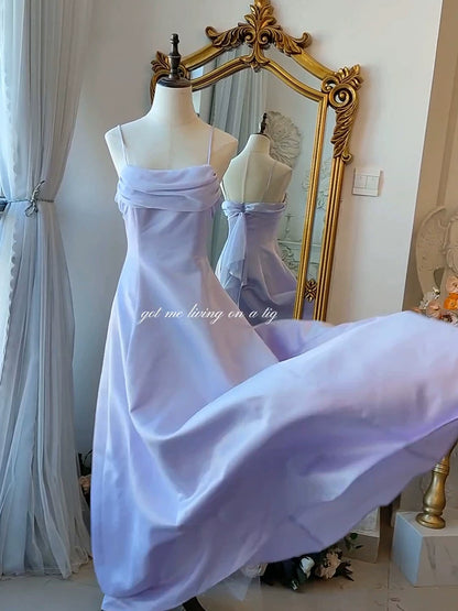 Vintage 1950s A Line Spaghetti Straps Pink Prom Dresses Inspiration Long Party Retro Evening Dress 20th Birthday Outfits AB2354