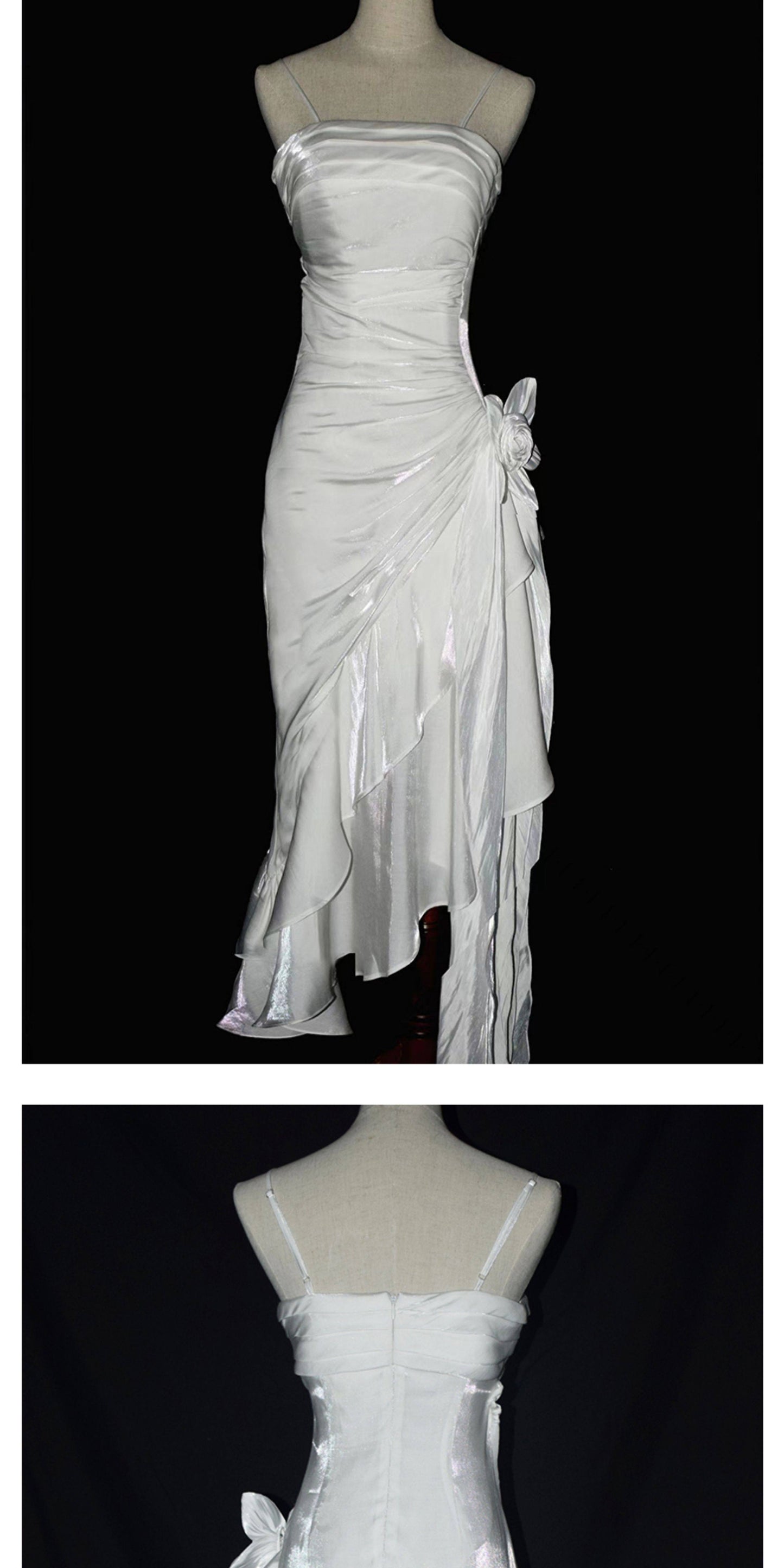 Vintage High Low Spaghetti Straps Prom Dresses Inspiration Long Party Retro Evening Dress 20th Birthday Outfits AB2340