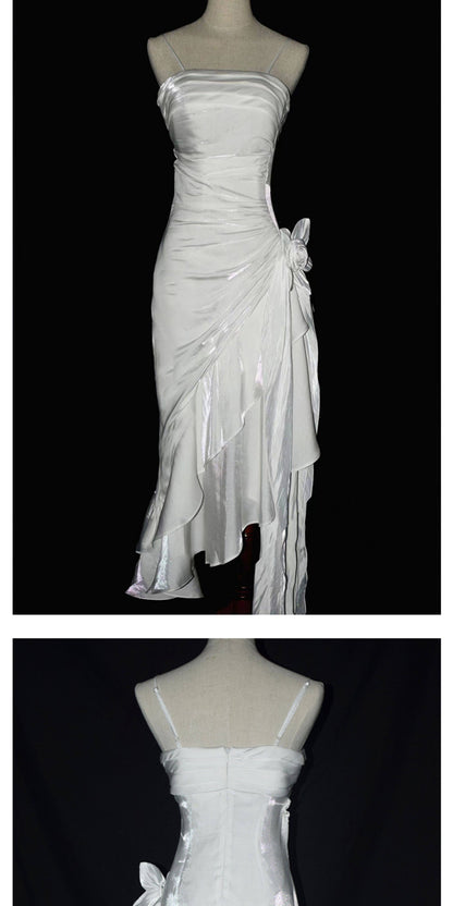 Vintage High Low Spaghetti Straps Prom Dresses Inspiration Long Party Retro Evening Dress 20th Birthday Outfits AB2340