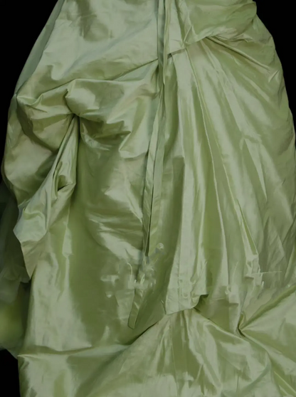 Unique Ball Gown Strapless Sage Green Tulle Satin With Multi Layered Long Quinceanera Dresses Sweet 15 16 Birthday Outfits Gown OB011