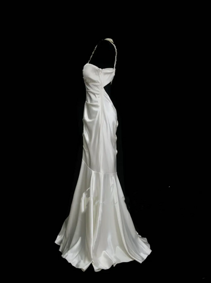 Wedding Dresses Elegant Modest for Bride Mermaid One Shoulder With Flowers Petite/Plus Size Bridal Gowns For Women's OB017
