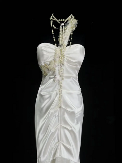 Wedding Dresses Elegant Modest for Bride Mermaid One Shoulder With Flowers Petite/Plus Size Bridal Gowns For Women's OB017