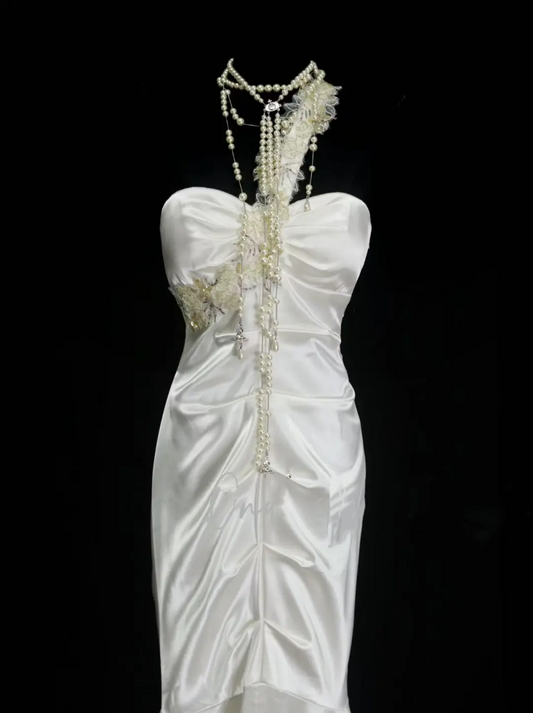 Wedding Dresses Elegant Modest for Bride Mermaid One Shoulder With Flowers Petite/Plus Size Bridal Gowns For Women's OB017