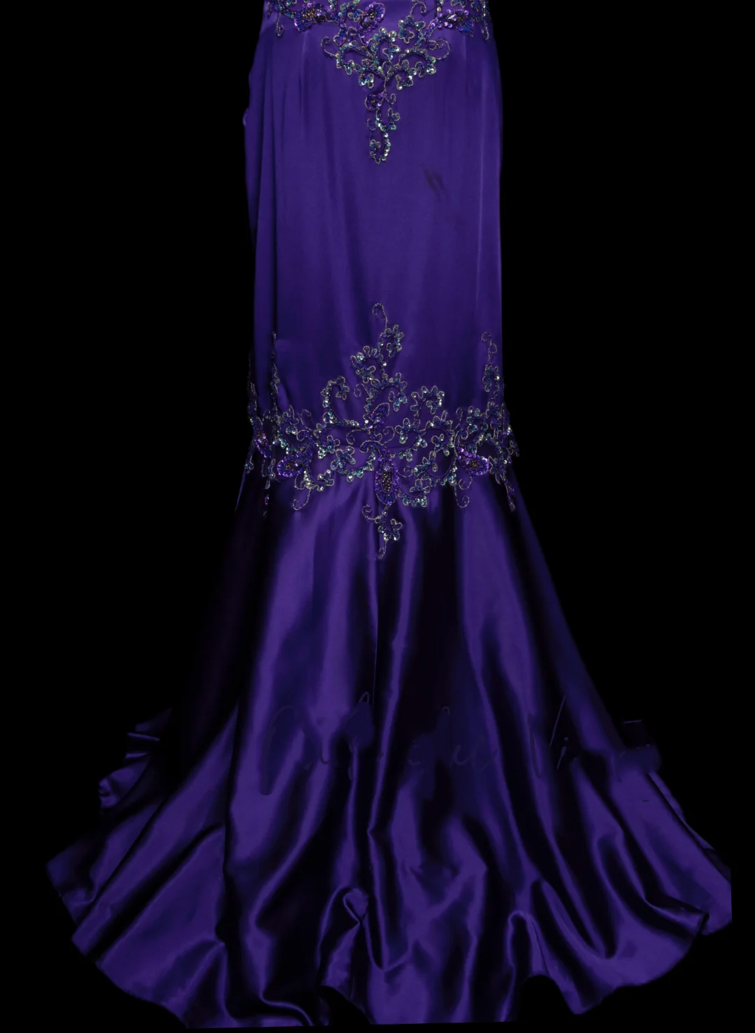 Classy Mermaid Strapless Grape Purple Satin With Appliques Beadings Long Prom Dresses Trendy Party Dress For Women OB026