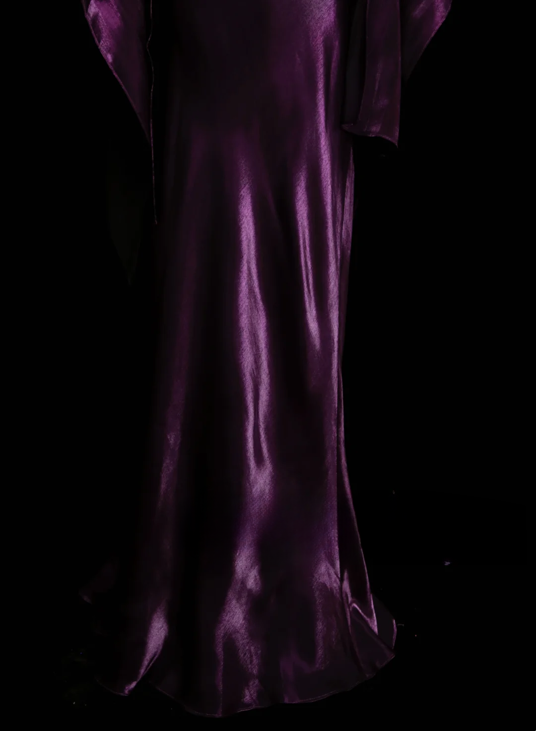 Chic Formal Mermaid Spaghetti Strap Purple Satin With Cape Style Impress Long Prom Dresses Party Gowns OB032