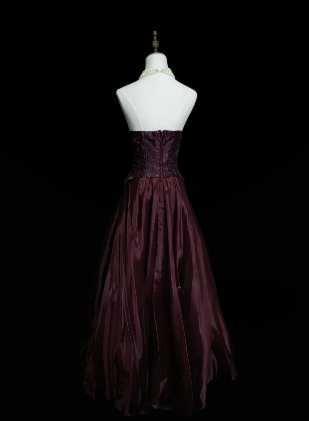 Classy Formal Ball Gowns Strapless Burgundy With Beads Style Impress Long Prom Dresses Party Gowns OB035