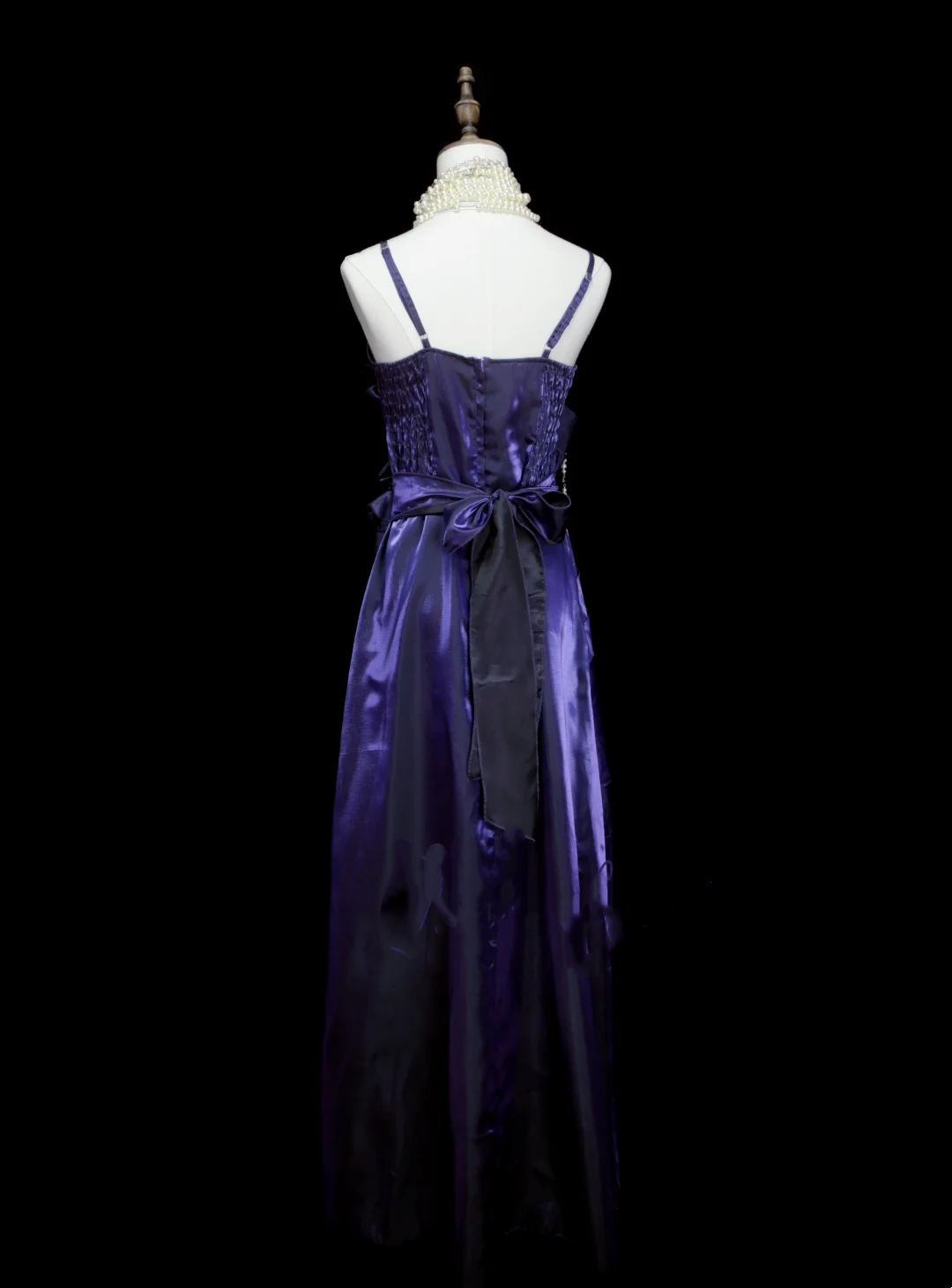 Chic A line Spaghetti Straps Grape With Flowers Long Prom Dresses Party Dress 19th Birthday Outfits Graduation Dress OB048