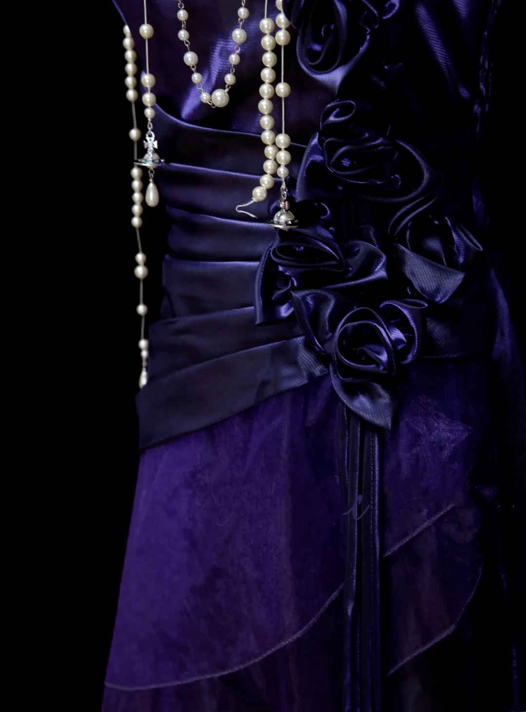 Chic A line Spaghetti Straps Grape With Flowers Long Prom Dresses Party Dress 19th Birthday Outfits Graduation Dress OB048