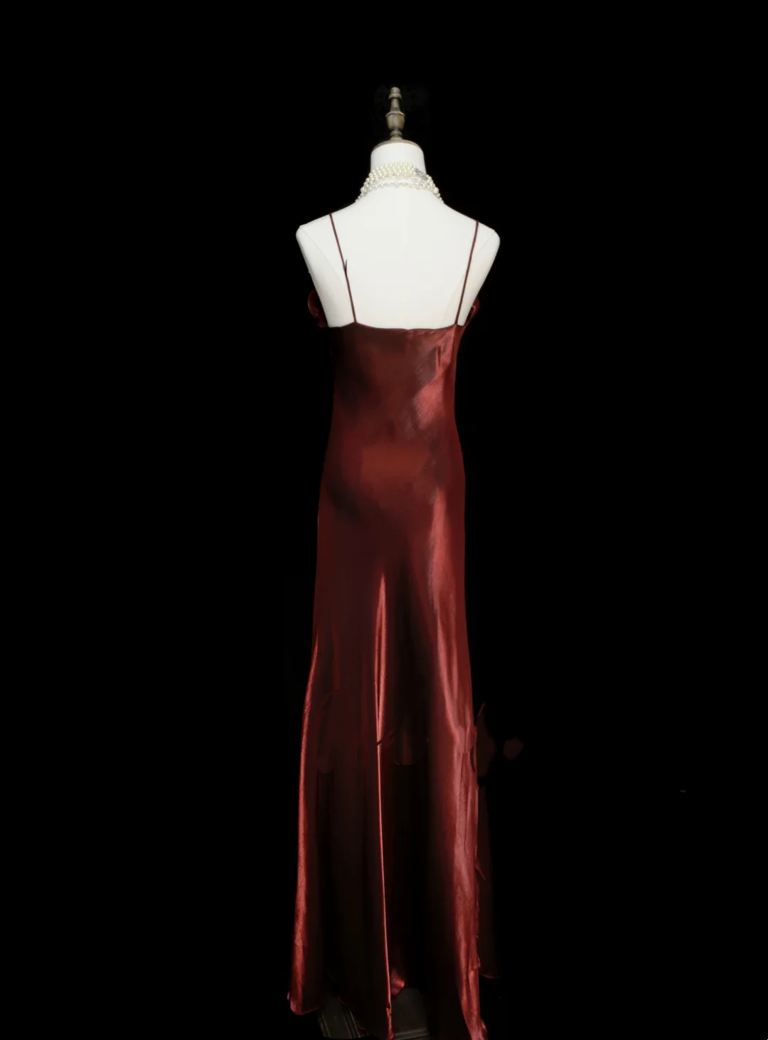 Chic A line Spaghetti Straps Burgundy With Flowers Cape Long Prom Dresses Party Dress 19th Birthday Outfits Graduation Dress OB049