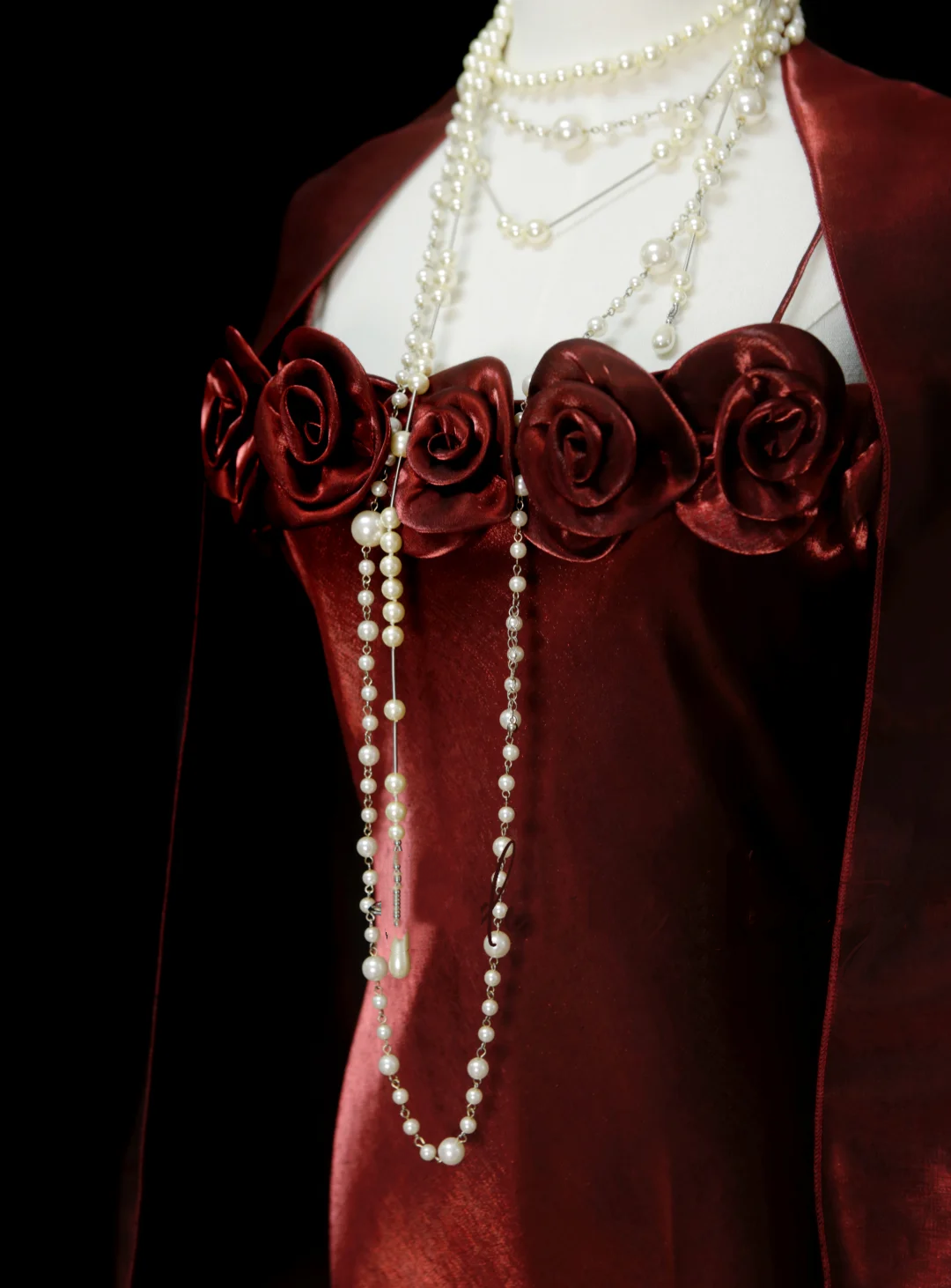 Chic A line Spaghetti Straps Burgundy With Flowers Cape Long Prom Dresses Party Dress 19th Birthday Outfits Graduation Dress OB049