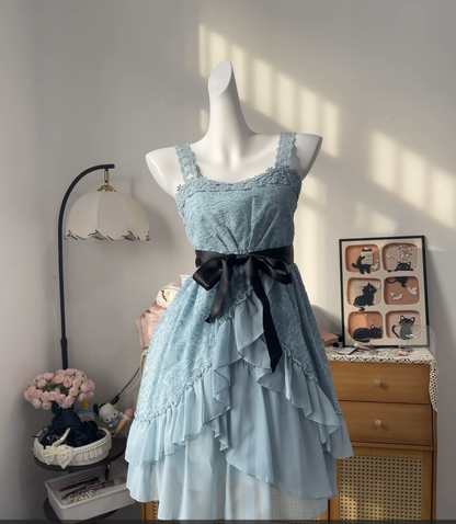 Elegant A line Square Neck Blue University Ideas Homecoming Dress Inspo Short High School Senior Graduation Outfit RB6959