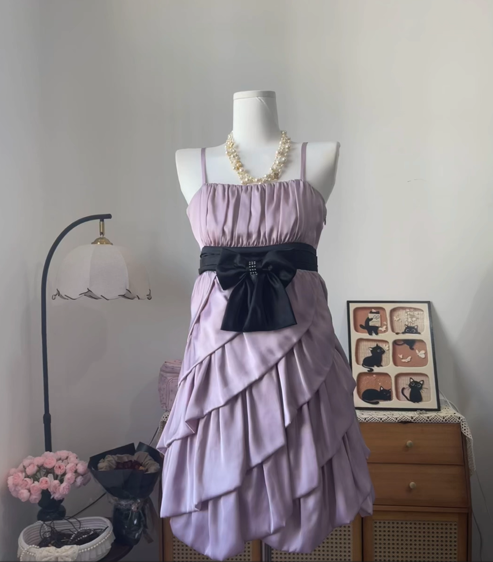 Elegant A line Spaghetti Strap Lilac Satin University Ideas Homecoming Dress Inspo Short High School Senior Graduation Outfit RB6981