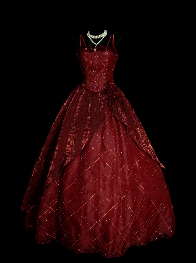 Vintage Ball Gown Spaghetti Strap Burgundy Sweet 16 Dresses Quinceanera Dress Long 15 Vestidos De Fiesta N1322