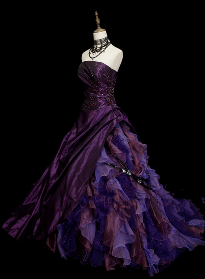 Vintage Ball Gown Strapless Purple Sweet 16 Dresses Quinceanera Dress Long 15 Vestidos De Fiesta N1323