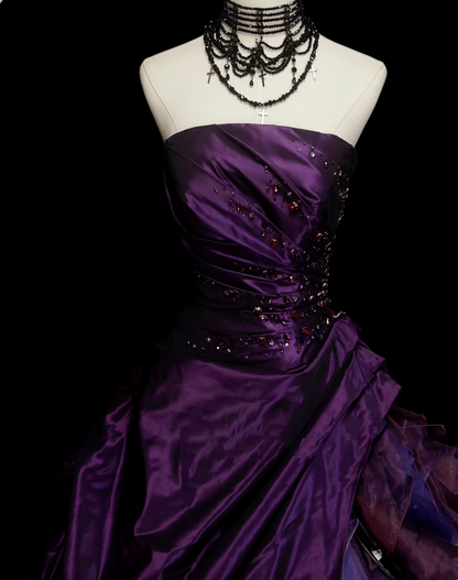 Vintage Ball Gown Strapless Purple Sweet 16 Dresses Quinceanera Dress Long 15 Vestidos De Fiesta N1323