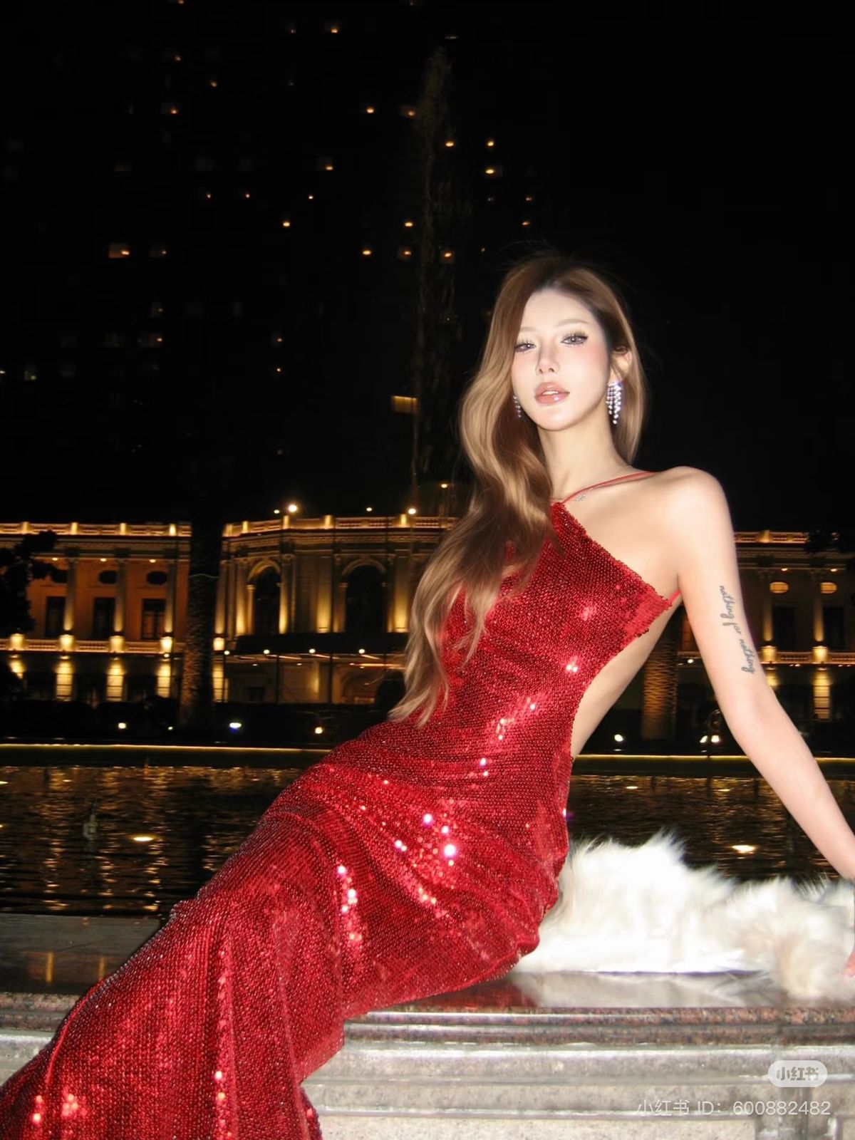 Classy Mermaid Halter Red Sequin Long Prom Dresses Formal Dress Birthday Outfits Prom Gown RA006