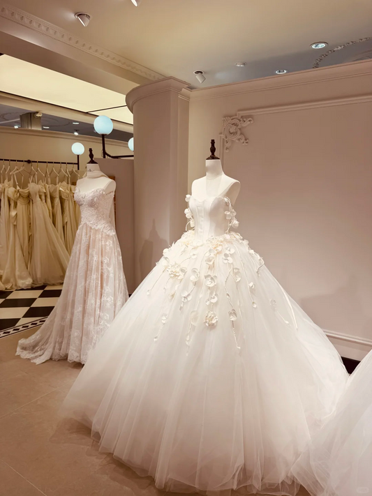 Modest Ball Gown Sweetheart Sleeveless Fitted White Lace Corset Wedding Dress Styles Long Bridal Gown Wedding Gowns RB1098