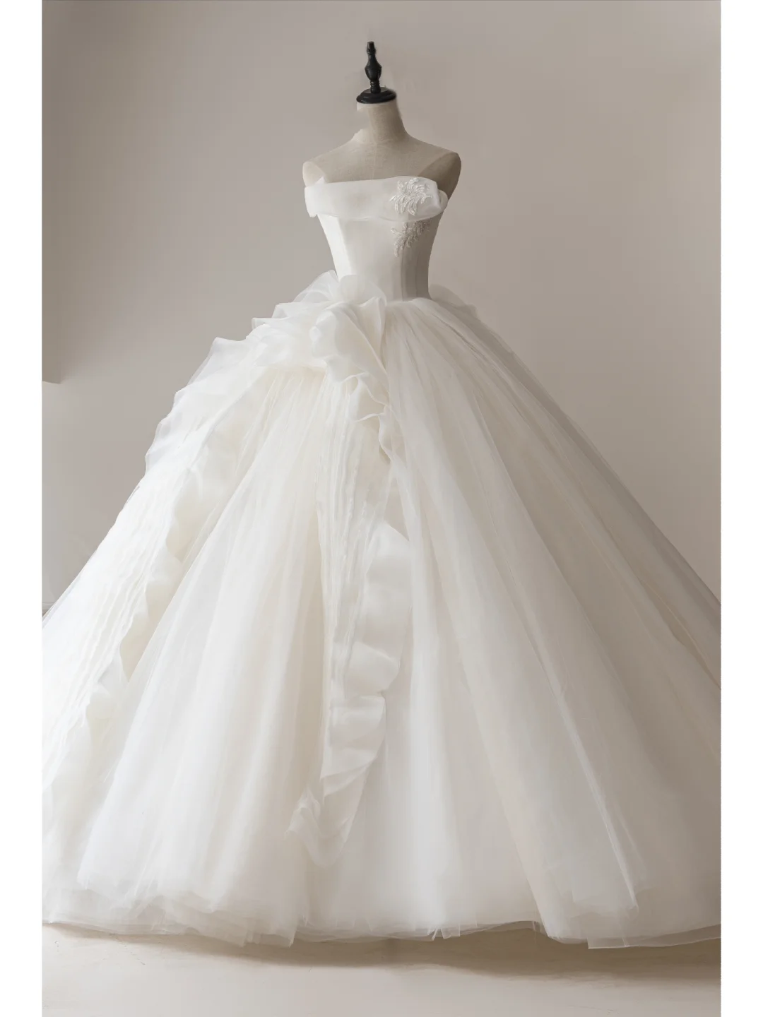 Elegant Modest Ball Gown Strapless Fitted White Lace Corset Wedding Dress Styles Long Bridal Gowns Wedding Dresses RB1103