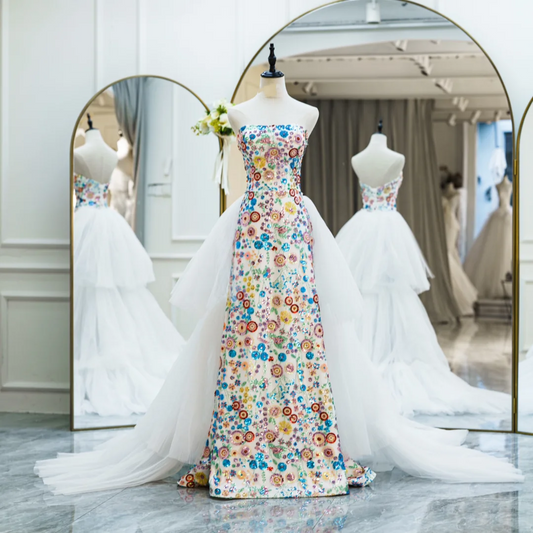 Modest A Line Strapless Sequin Prom Dresses Long Party Dress 18th Birthday Outfit Teenagers Graduation Dress RB1104