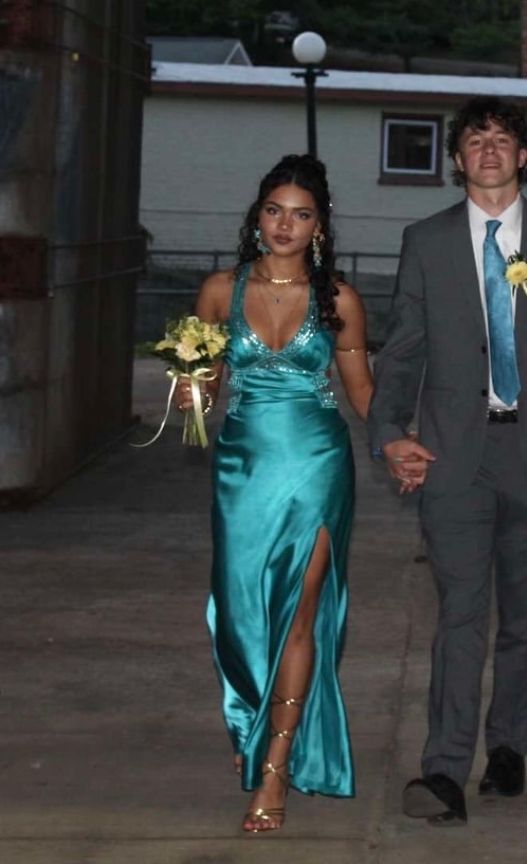 Vintage Mermaid V Neck Blue Satin Sequins Beads Prom Dresses Inspiration Prom Dress Graduation Dress RB1175