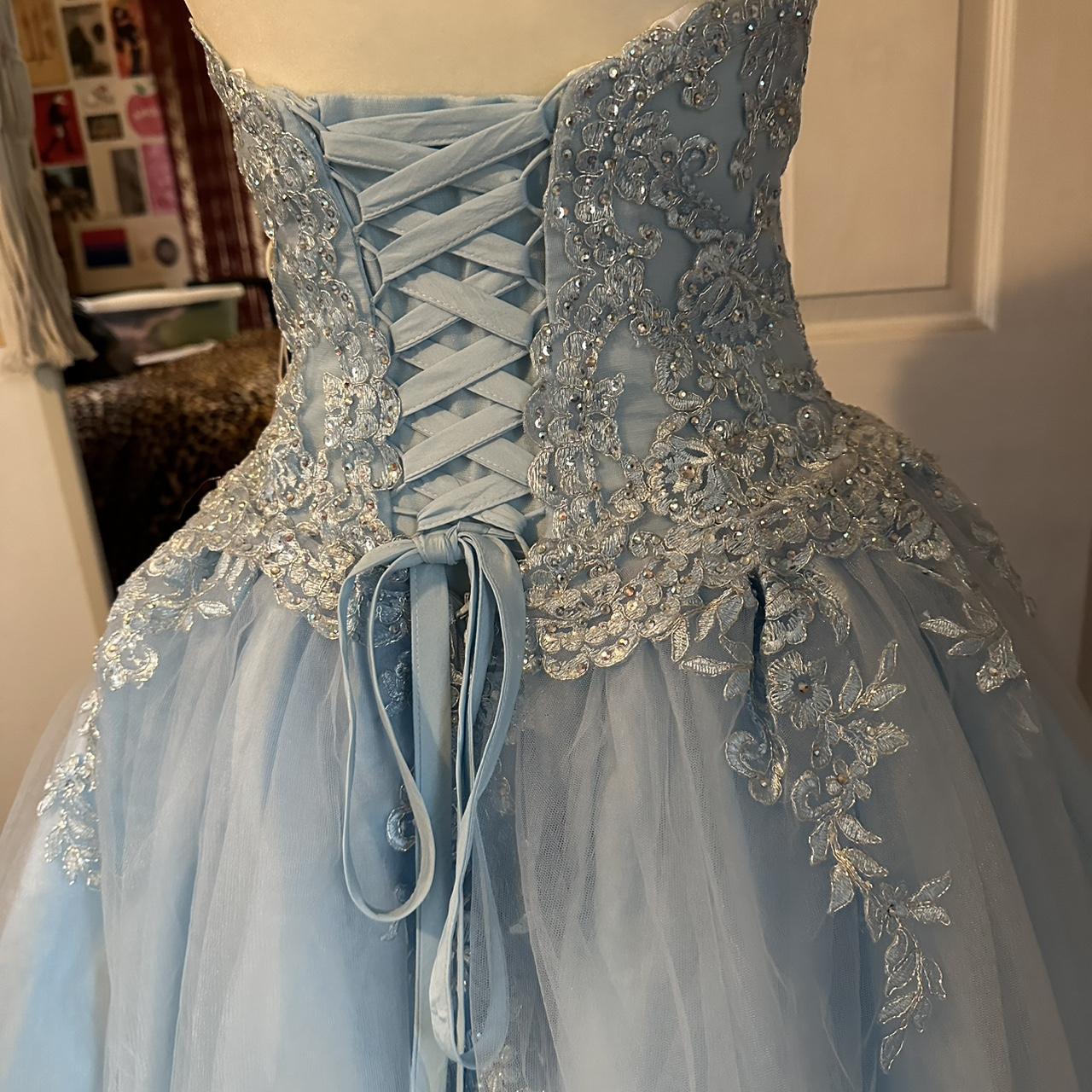 Unique Ball Gown Sweetheart Light Sky Blue Long Prom Dresses Reveal In – RubyFashionDress