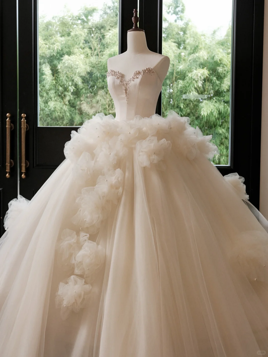 Elegant Modest Ball Gown Sweetheart Fitted Silver Beaded Corset Wedding Dress Long Bridal Gowns Wedding Dresses RB1192