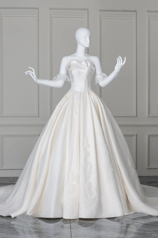 Modest Ball Gown Sweetheart With Long Sleeves Fitted Lace Corset Wedding Dress Long Bridal Gown Wedding Dresses RB1207