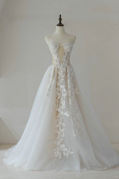 Cute Ball Gown Sweetheart With Long Sleeves Fitted Lace Corset Wedding Dress Long Bridal Gown Wedding Dresses RB1208