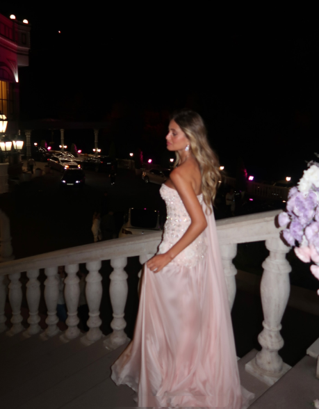 Exquisite Mermaid One Shoulder Pink Chiffon With Silver Beaded Prom Dresses Long Party Dress 18th Birthday Outfits Prom Gown RB1345