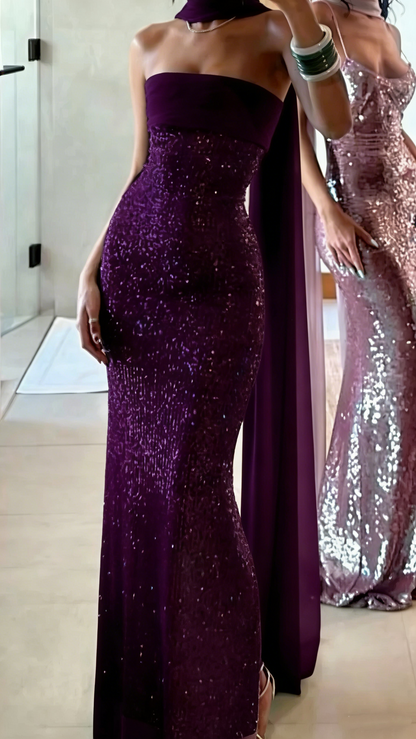Shinning Mermaid Strapless Green Sequin Prom Dresses Party Dress 18th Birthday Outfits Graduation Dress RB1381