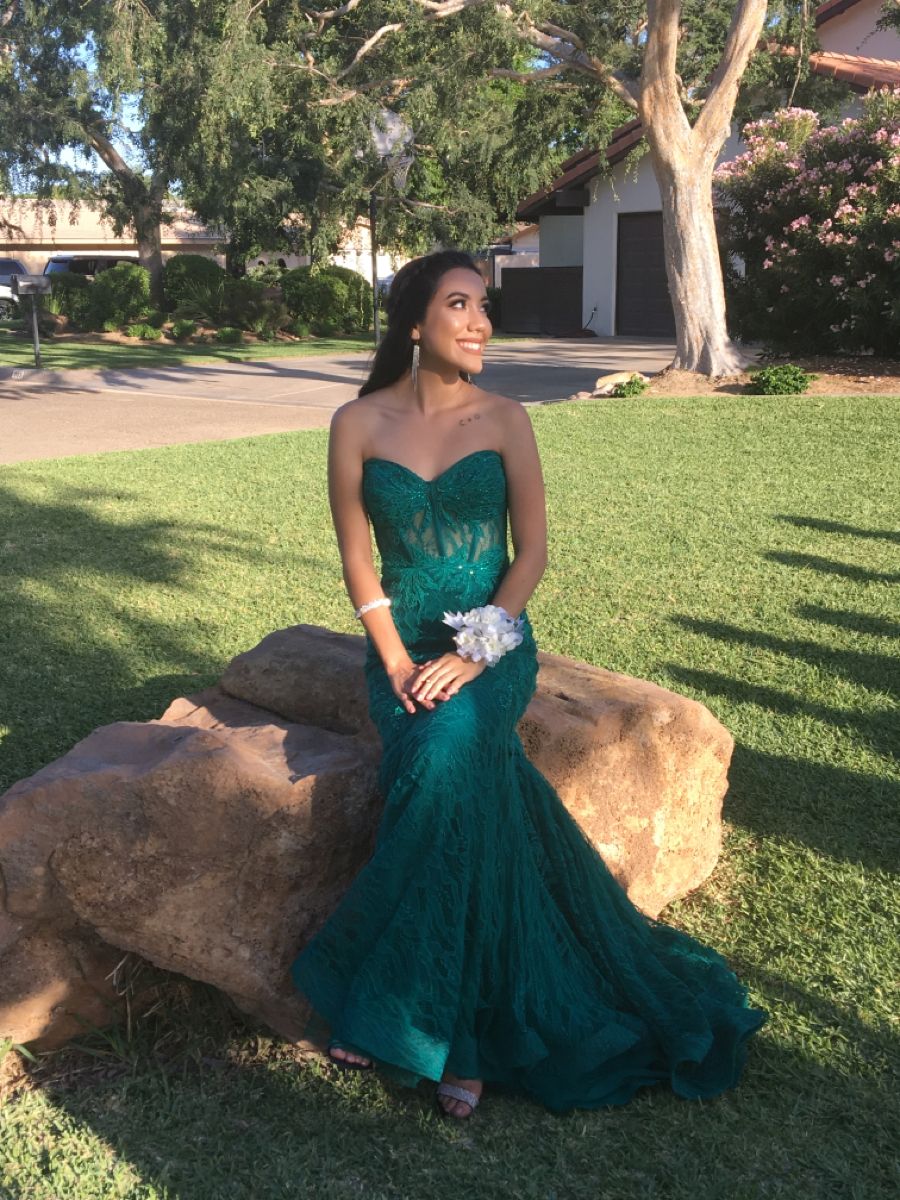 Chic Mermaid Sweetheart Green Lace Tulle Prom Dresses Party Dress 20th Birthday Outfits Graduation Dress RB1400