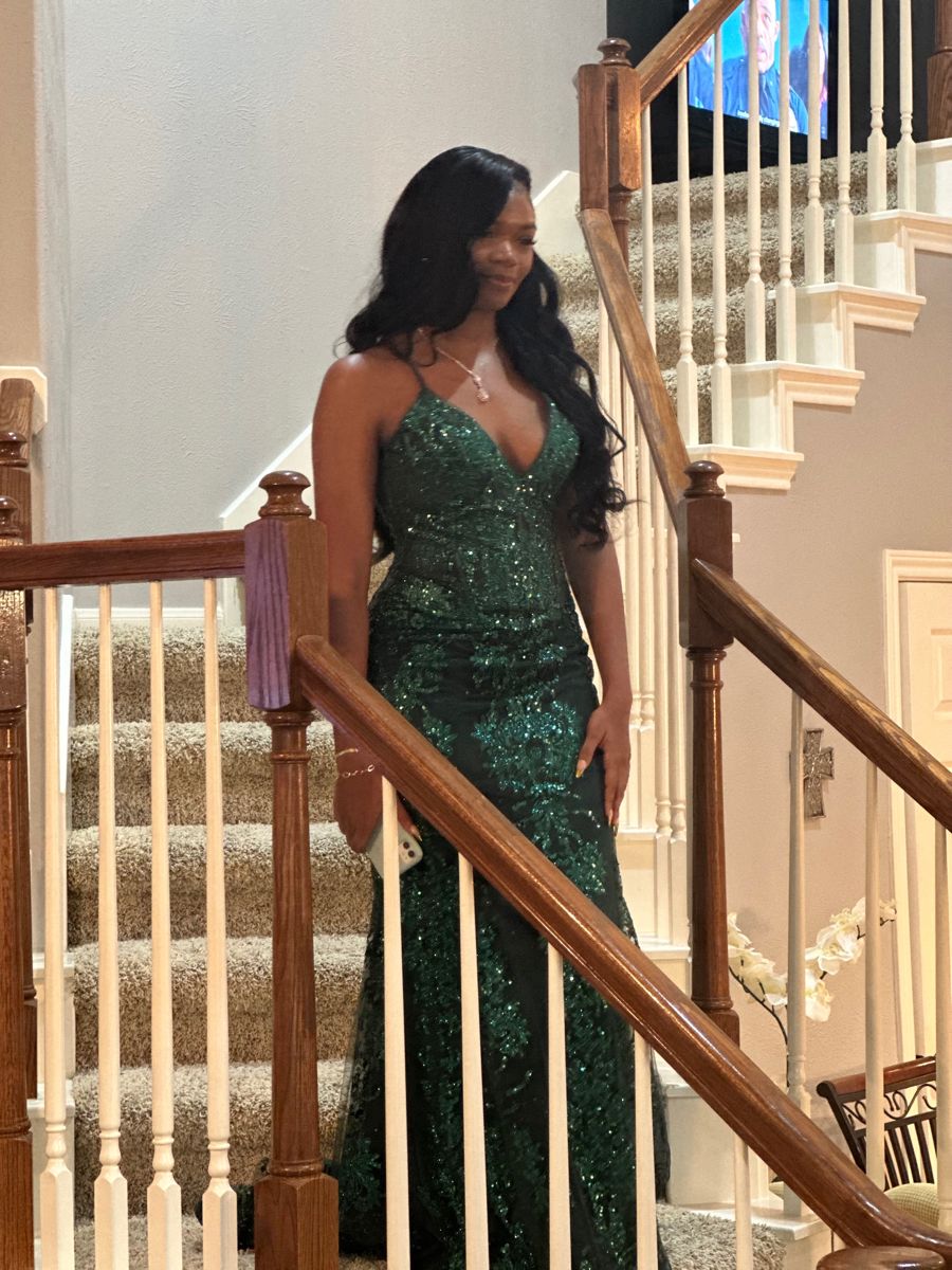 Amazing Mermaid Spaghetti Straps Dark Green Sequin Long Prom Dresses Inspiration Party Dress Prom Gown RB1404