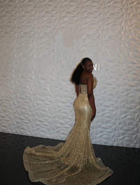 Chic Mermaid Sweetheart Gold Sequin Beaded Prom Dresses Party Dress 20th Birthday Outfits Graduation Dress RB1409