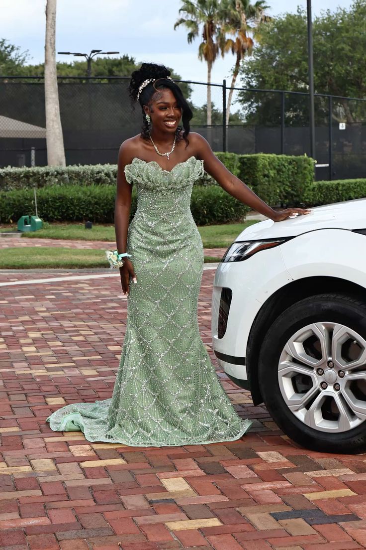 Chic Mermaid Sweetheart Mint Green Sequin Prom Dresses Party Dress 19th Birthday Outfits Graduation Dress RB1432