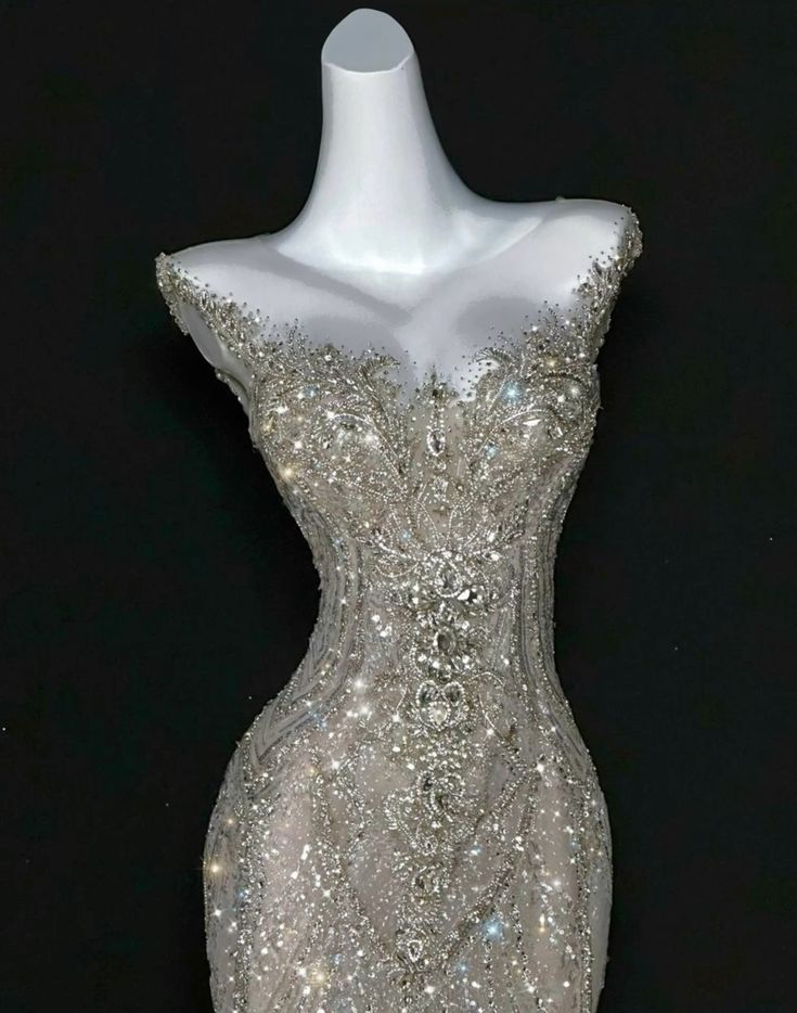 Romantic Mermaid Scoop Neck Silver Sequin Fitted Corset Beads Wedding Dress Long Bridal Gown Wedding Dresses RB1459