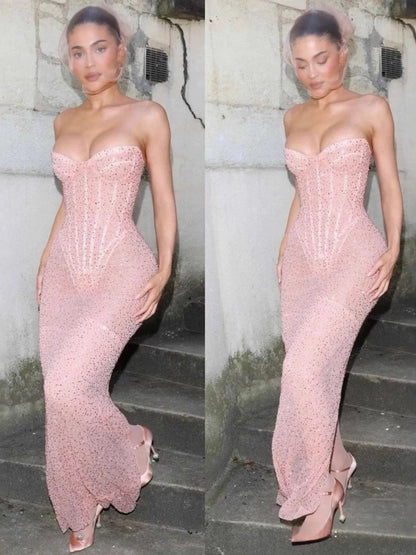 Classy Mermaid Sweetheart Pink Sequin Prom Dresses Ideas 21st Birthday Outfits Graduation Dress RB1499