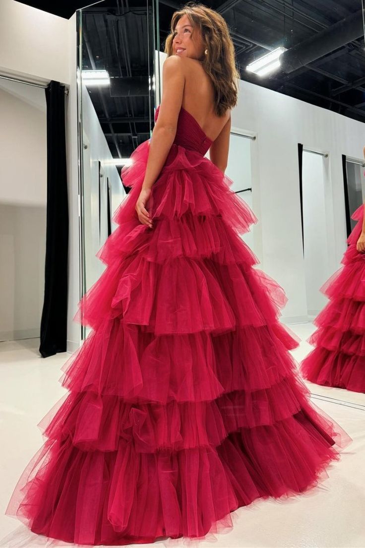 Modest Ball Gown Strapless Tulle Long Prom Dresses Impress 18th Birthday Outfits Prom Gown RB1586