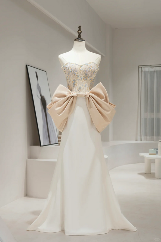 Romantic Mermaid Sweetheart Fitted Corset Long Satin Wedding Dress Long Bridal Gown Wedding Dresses RB1596