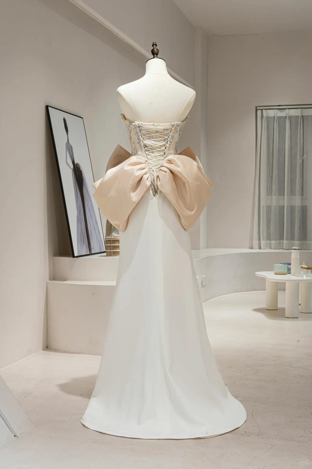 Romantic Mermaid Sweetheart Fitted Corset Long Satin Wedding Dress Long Bridal Gown Wedding Dresses RB1596