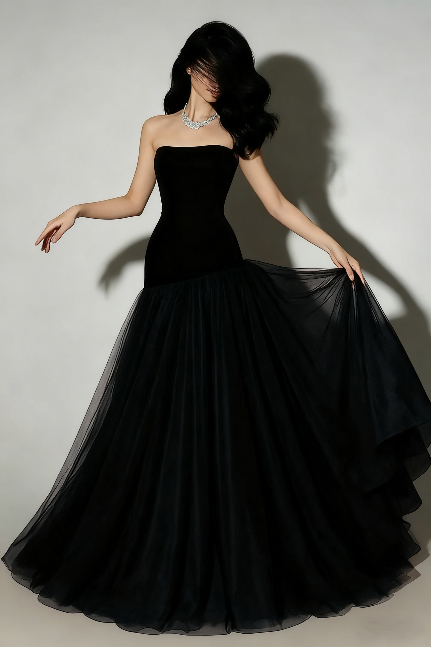 Vintage Mermaid Strapless Burgundy Tulle Long Prom Dresses For Teens Formal Dress 20th Birthday Outfits Prom Gown RB1628