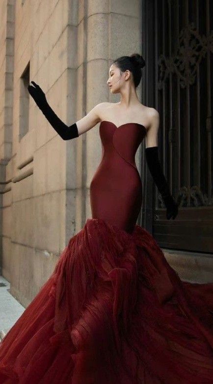 Timeless Mermaid Sweetheart Burgundy Tulle Long Prom Dresses For Teens Formal Dress 20th Birthday Outfits Prom Gowns RB1641