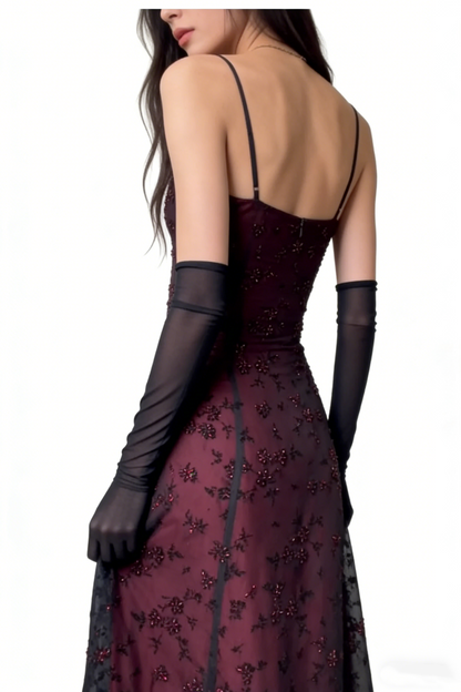 Vintage Mermaid Spaghetti Strap Burgundy Black Long Prom Dresses Impress 18th Birthday Outfits Prom Gown RB1642
