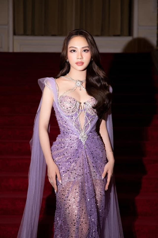 Fairy-tale Mermaid Lilac Sequin Long Prom Dresses For Teens Formal Dress Birthday Outfits Prom Gown RB1697