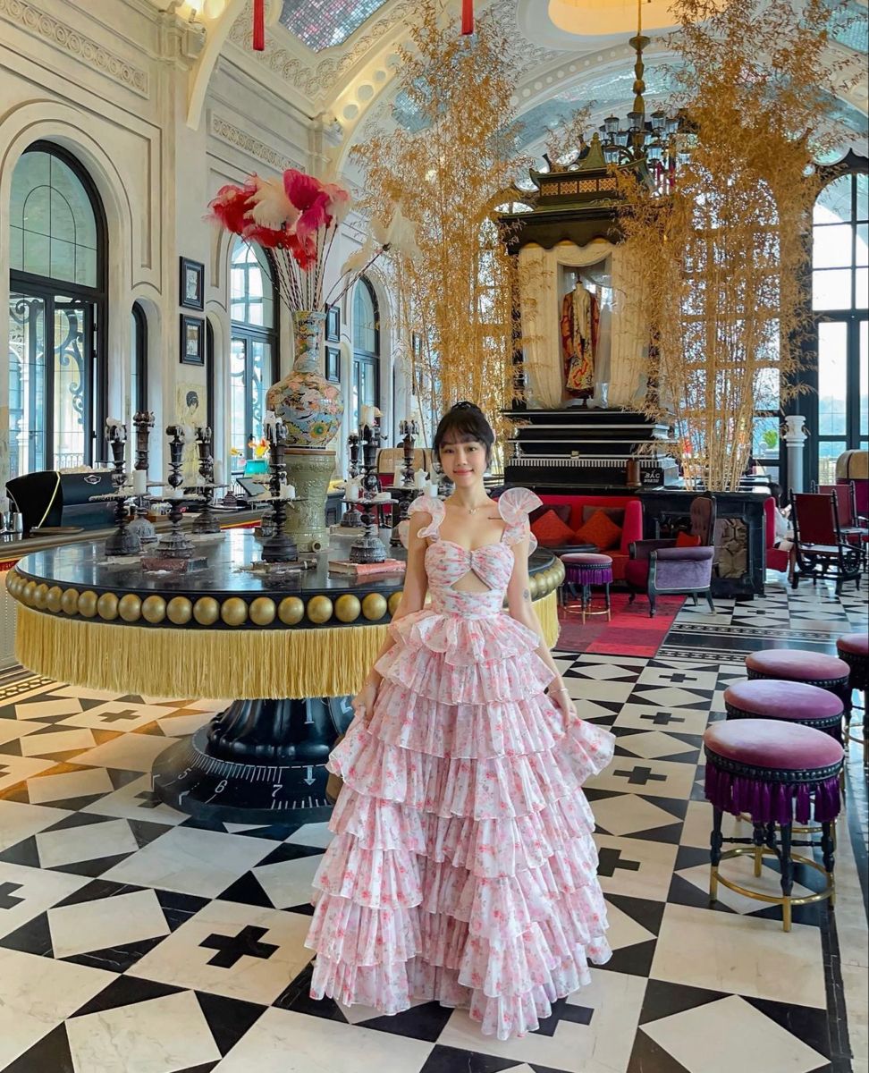 Chic Ball Gown Straps Floral Pink Floor Length Prom Dresses Formal Dress Birthday Outfits Prom Gown RB1717