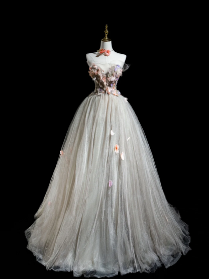 Retro Ball Gown Sweetheart Tulle Long Prom Dresses Impress 18th Birthday Outfits Prom Gown RB1859