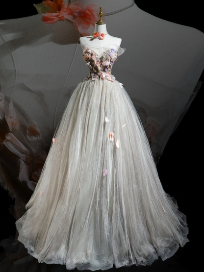 Retro Ball Gown Sweetheart Tulle Long Prom Dresses Impress 18th Birthday Outfits Prom Gown RB1859