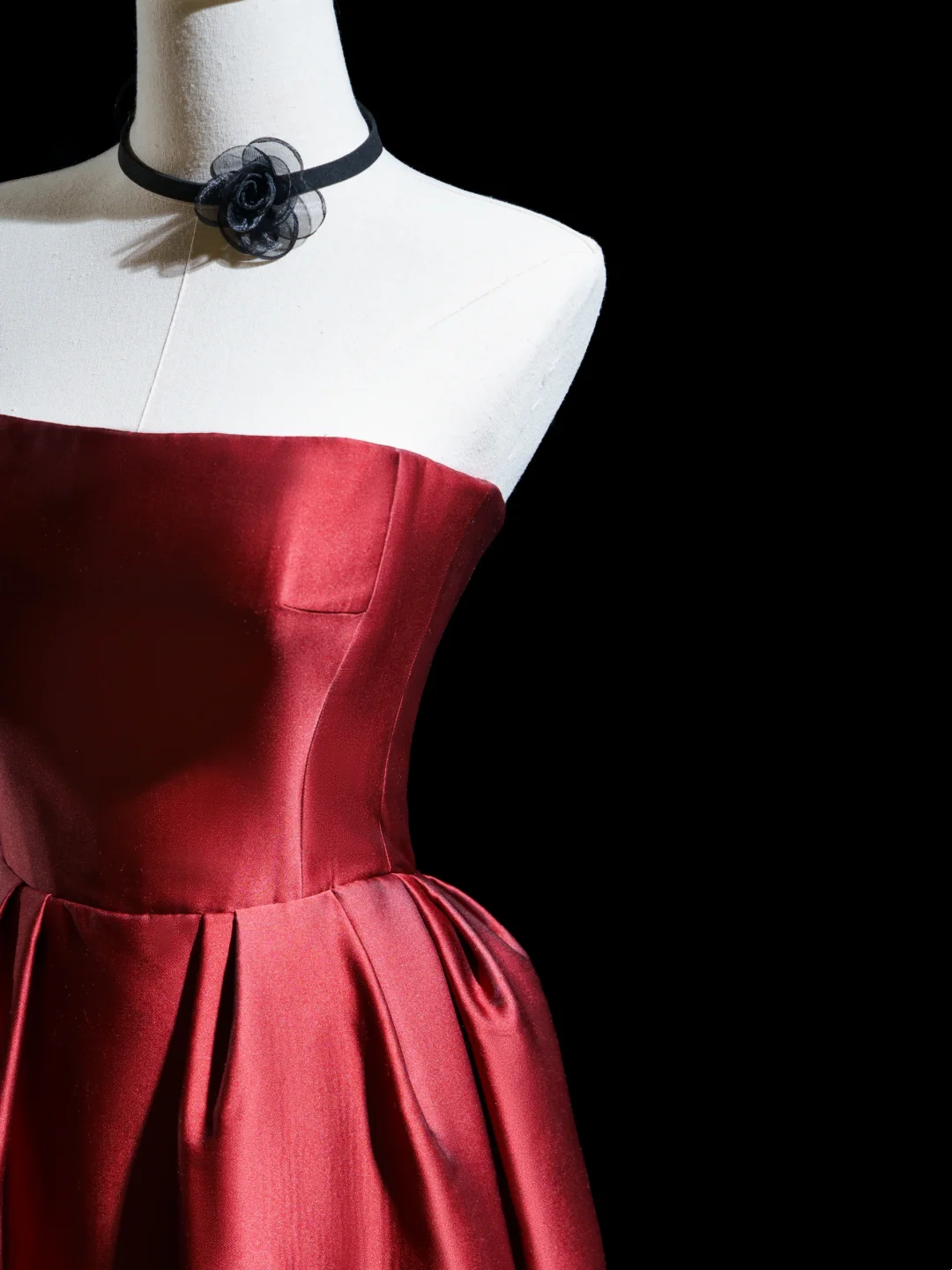 Retro A Line Strapless Burgundy Satin Long Prom Dresses Impress 18th Birthday Outfits Prom Gown RB1864