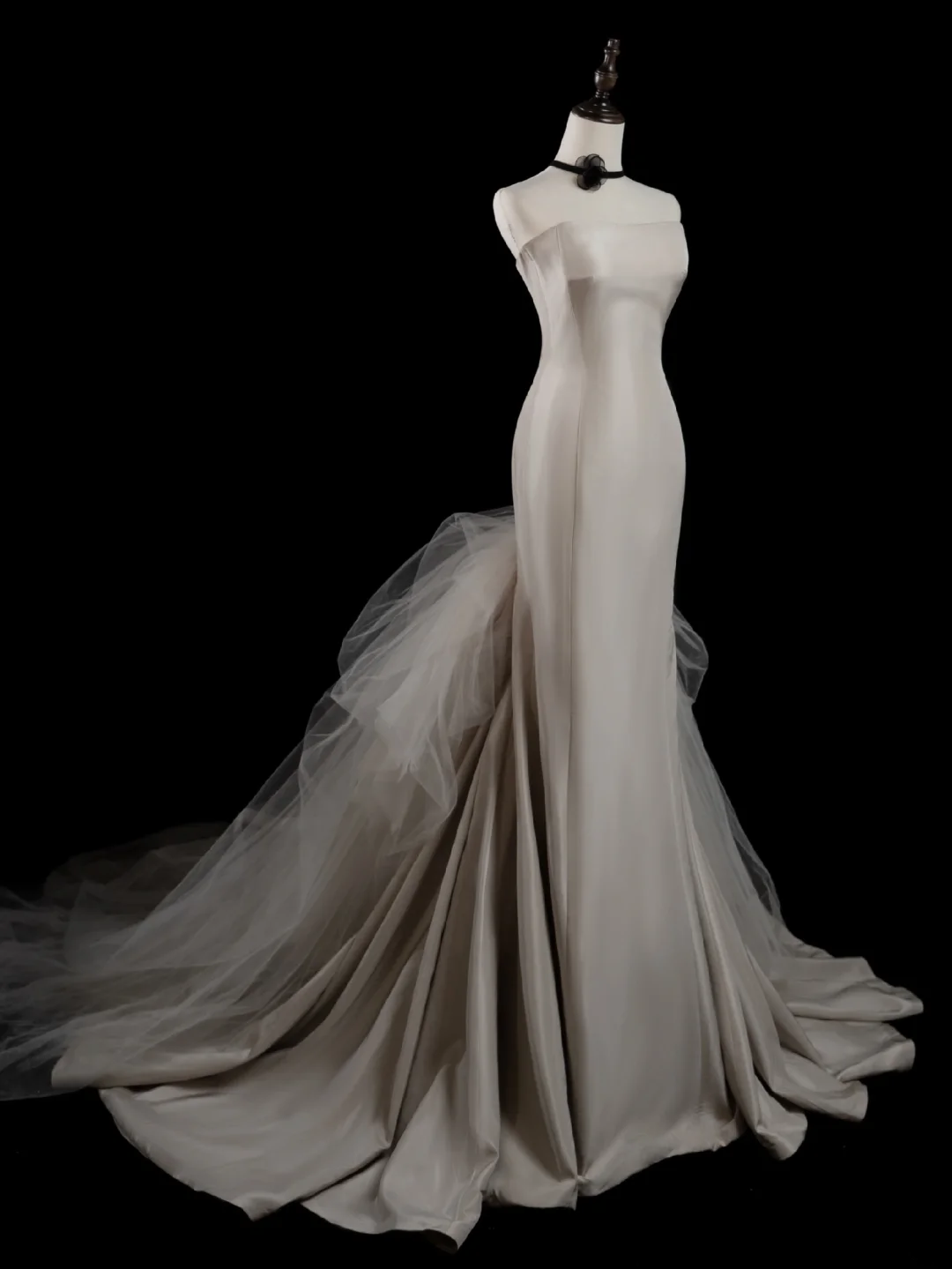 Vintage Mermaid Strapless Sleeveless White Fitted Long Wedding Dress Bride Gown Wedding Dresses RB1876
