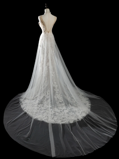 Vintage Mermaid Spaghetti Strap Sleeveless Sequin Lace Fitted Beaded Long Wedding Dress Bride Gown Wedding Dresses RB1879
